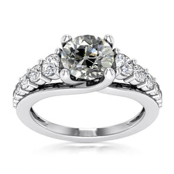 Wedding Ring Round Real Old Miner Natural Earth Mined Diamonds Prong Set 5.75 Carats