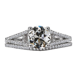 14K White Gold Brilliant Diamond Engagement Ring – 2-ct Antique