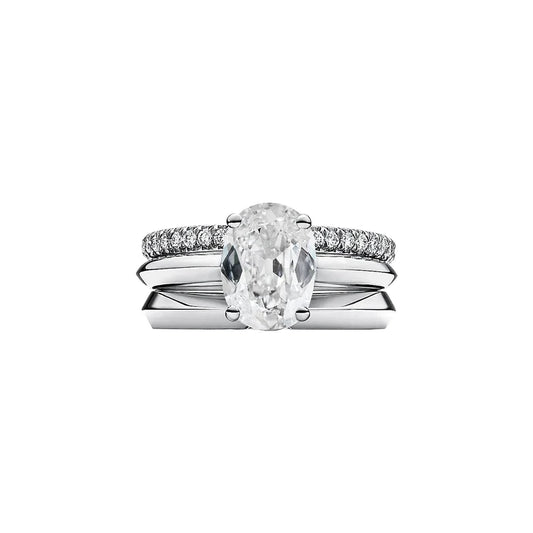 Wedding Ring Band Set Old Cut Oval Genuine Diamond 3.50 Carats Gold 14K