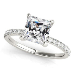 Wedding Ring With Accents Square Old Mine Cut Real Natural Earth Mined Diamond 6.50 Carats