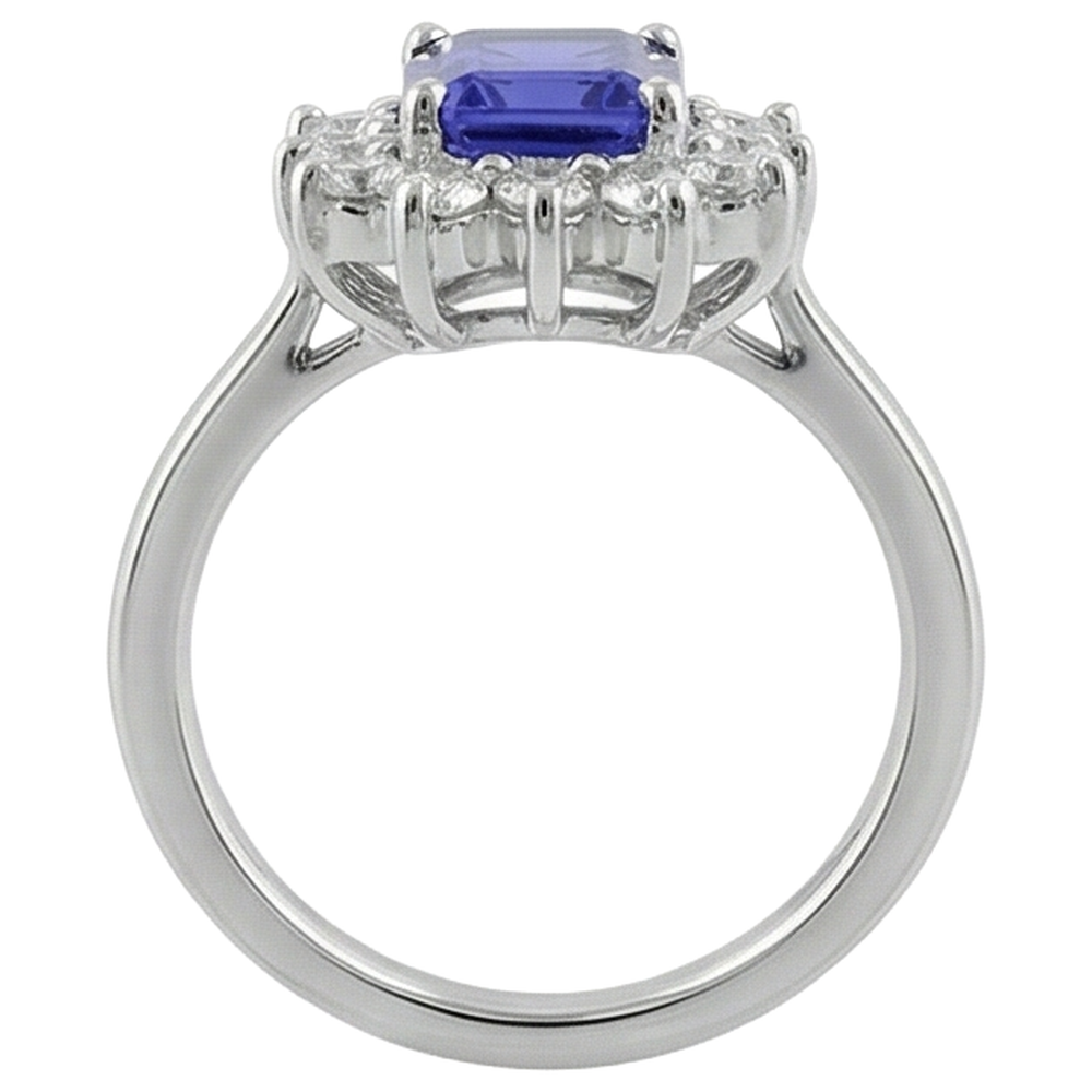 White Gold 14K 10.75 Carats Tanzanite And Natural Earth Mined Diamond ( Not Lab Grown )s Ring