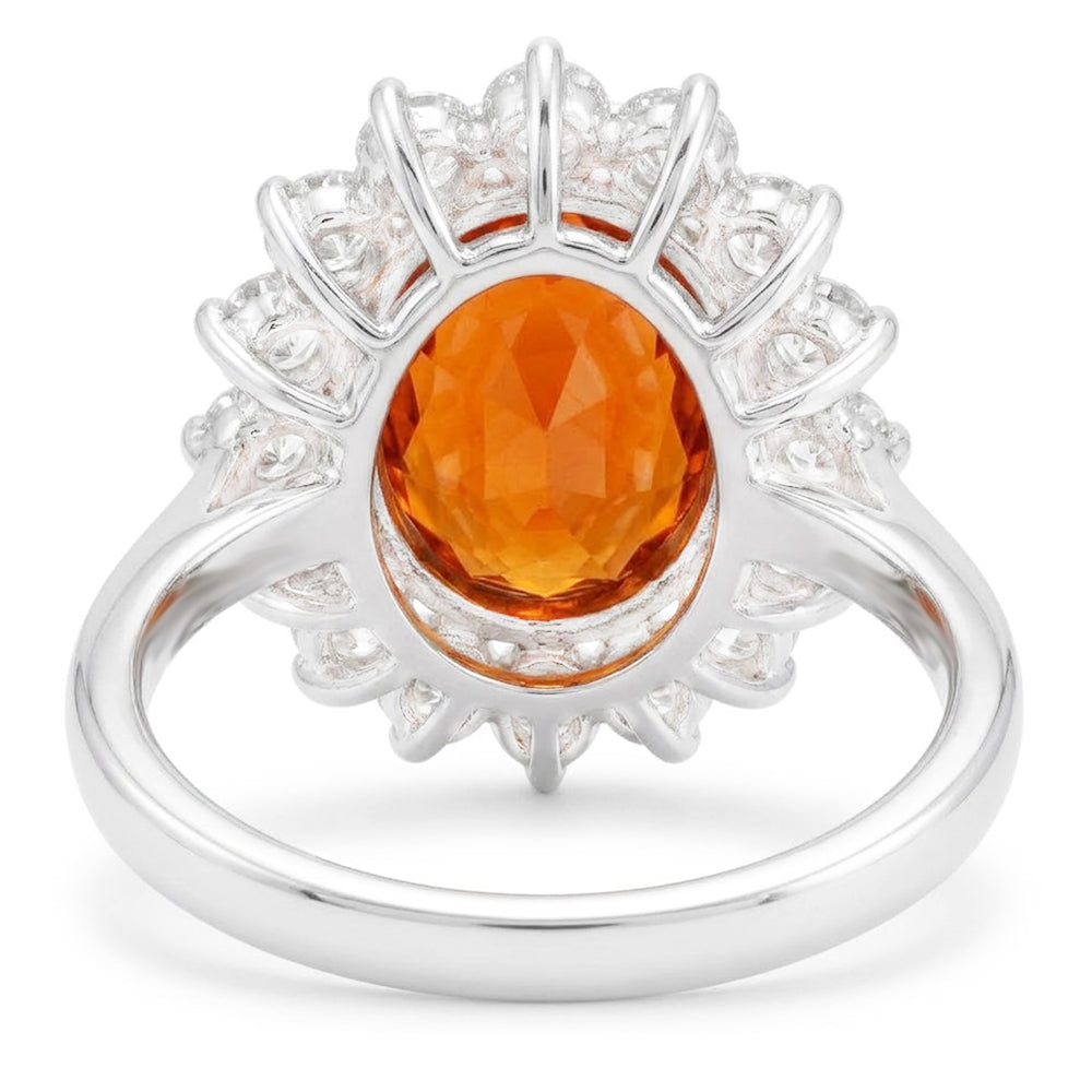 White Gold 14K 10 Ct Red Garnet With Natural Earth Mined Diamond ( Not Lab Grown )s Anniversary Ring