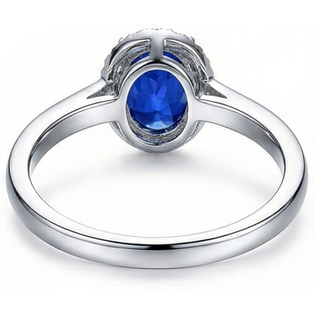White Gold 14K 2.30 Ct Ceylon Sapphire Natural Earth Mined Diamond ( Not Lab Grown ) s Ring New