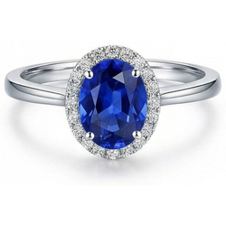 White Gold 14K 2.30 Ct Ceylon Sapphire Natural Earth Mined Diamond ( Not Lab Grown ) s Ring New