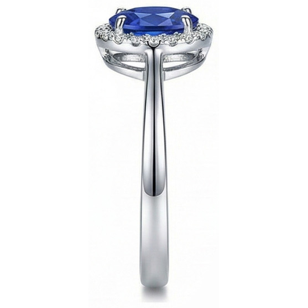 White Gold 14K 2.30 Ct Ceylon Sapphire Natural Earth Mined Diamond ( Not Lab Grown ) s Ring New