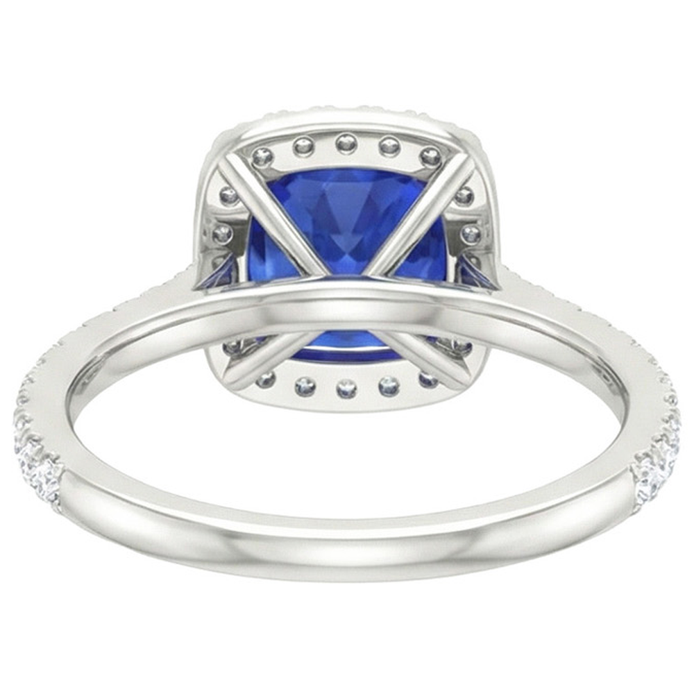 natural round sapphire 2.45ct ring profile view
