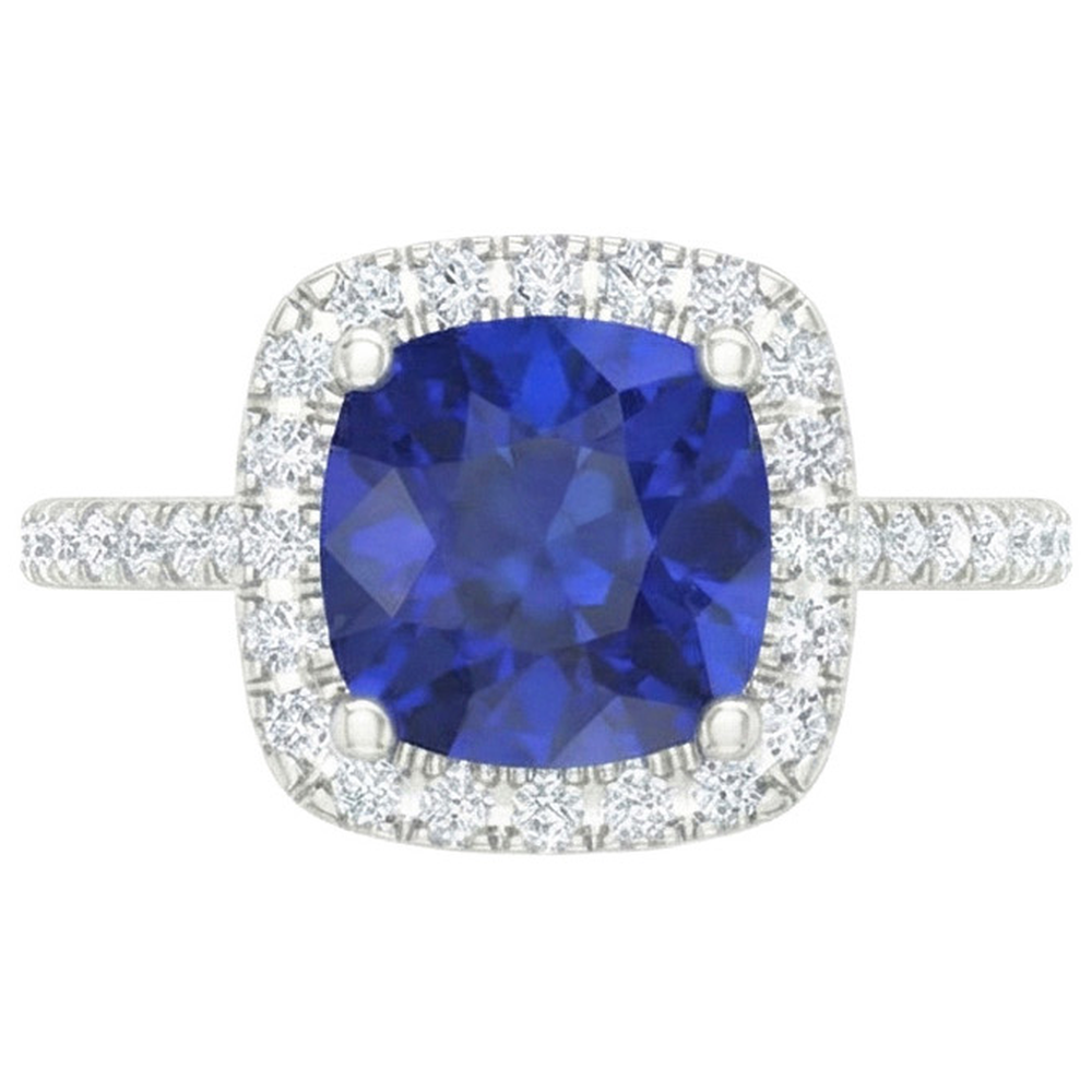 natural round sapphire 2.45ct ring side angle