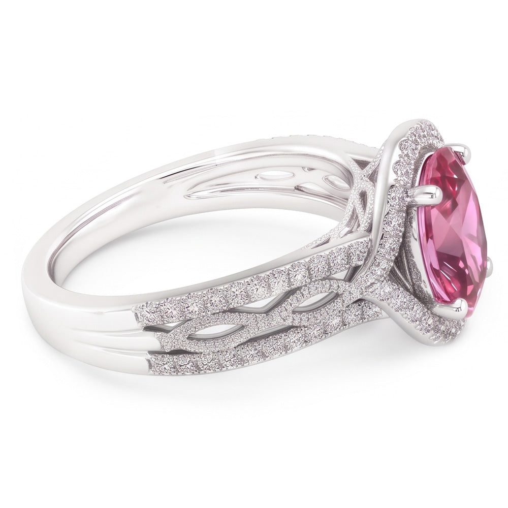 White Gold 14K 3.50 Ct Sapphire And Natural Earth Mined Diamond ( Not Lab Grown )s Anniversary Ring