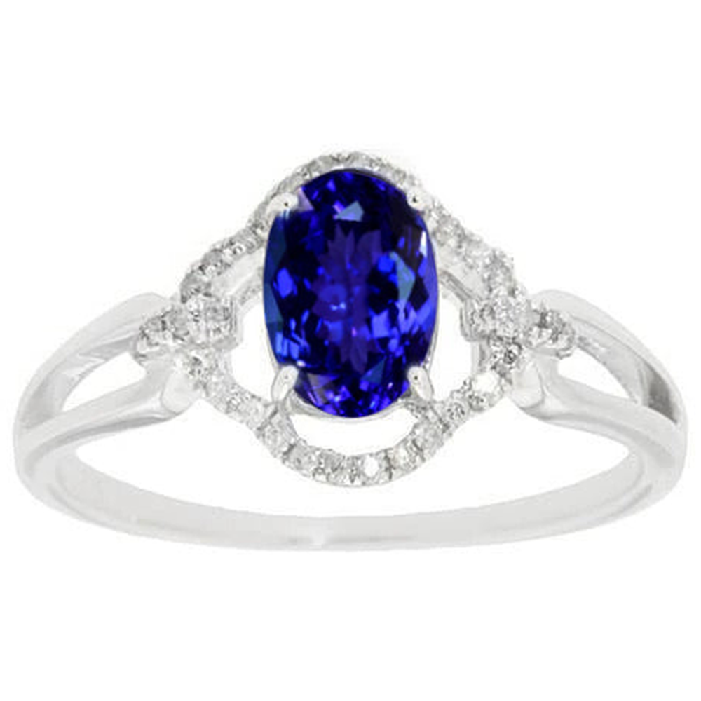 White Gold 14K 6.70 Carats Tanzanite With Natural Earth Mined Diamond ( Not Lab Grown ) s Ring