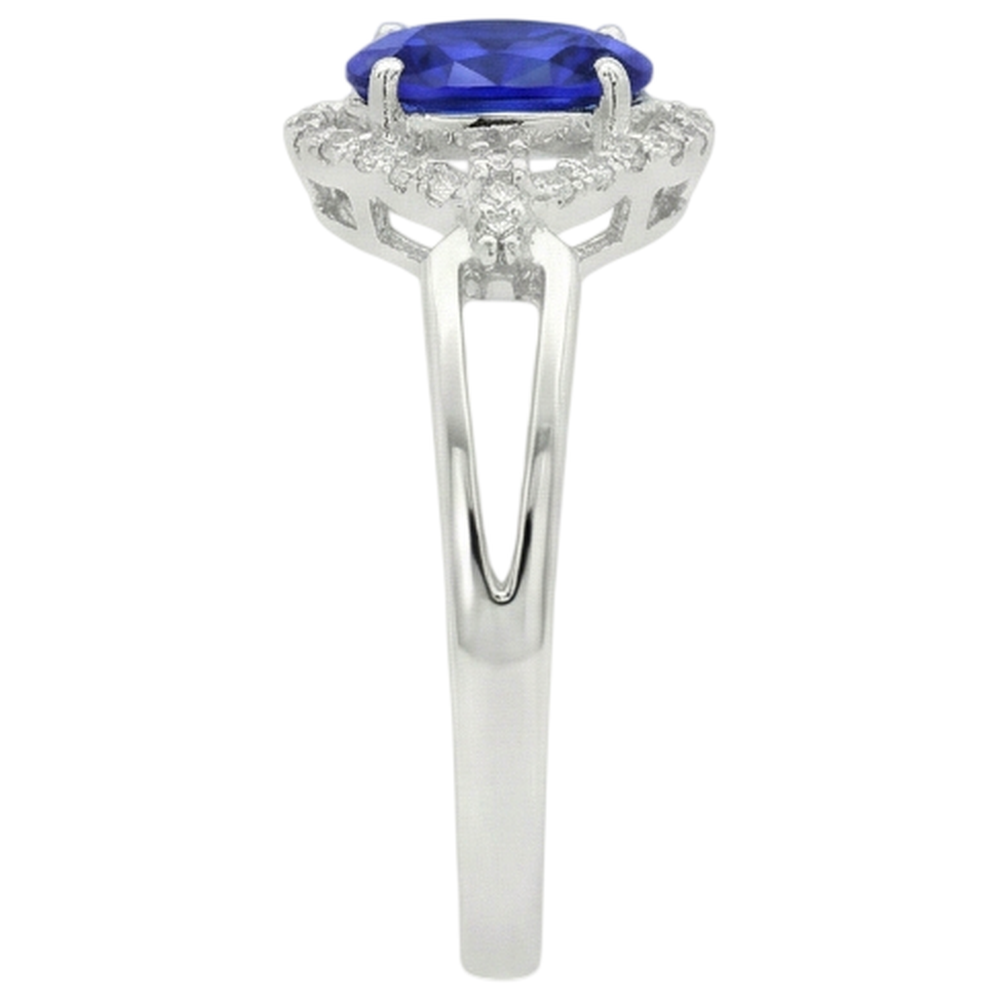 White Gold 14K 6.70 Carats Tanzanite With Natural Earth Mined Diamond ( Not Lab Grown ) s Ring