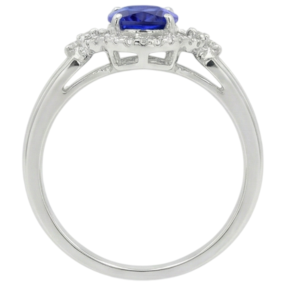 White Gold 14K 6.70 Carats Tanzanite With Natural Earth Mined Diamond ( Not Lab Grown ) s Ring