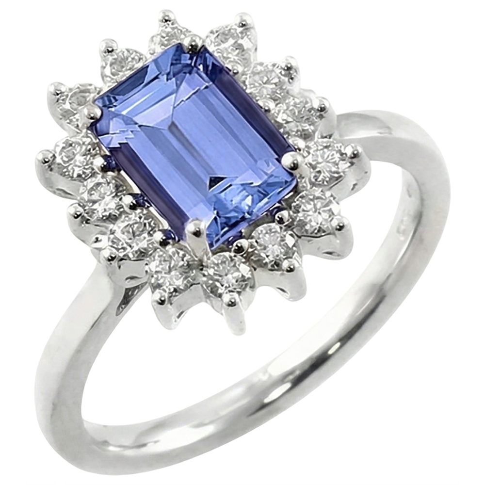 White Gold 14K 7 Ct Tanzanite And Natural Earth Mined Diamond ( Not Lab Grown )s Ring New