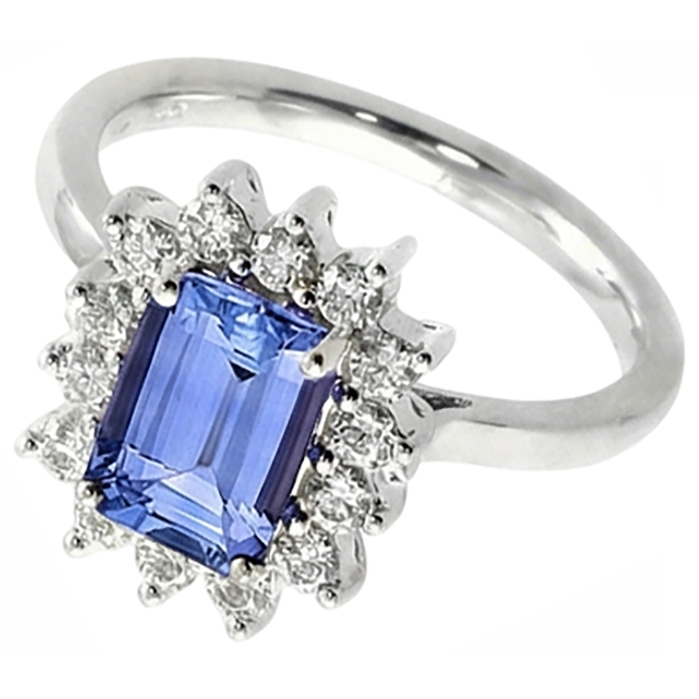 White Gold 14K 7 Ct Tanzanite And Natural Earth Mined Diamond ( Not Lab Grown )s Ring New