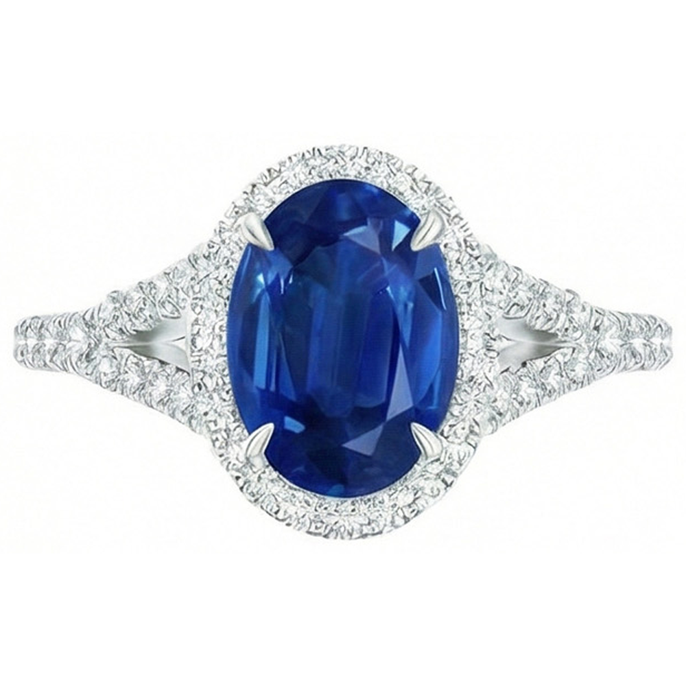 natural round sapphire 2.50ct ring side angle