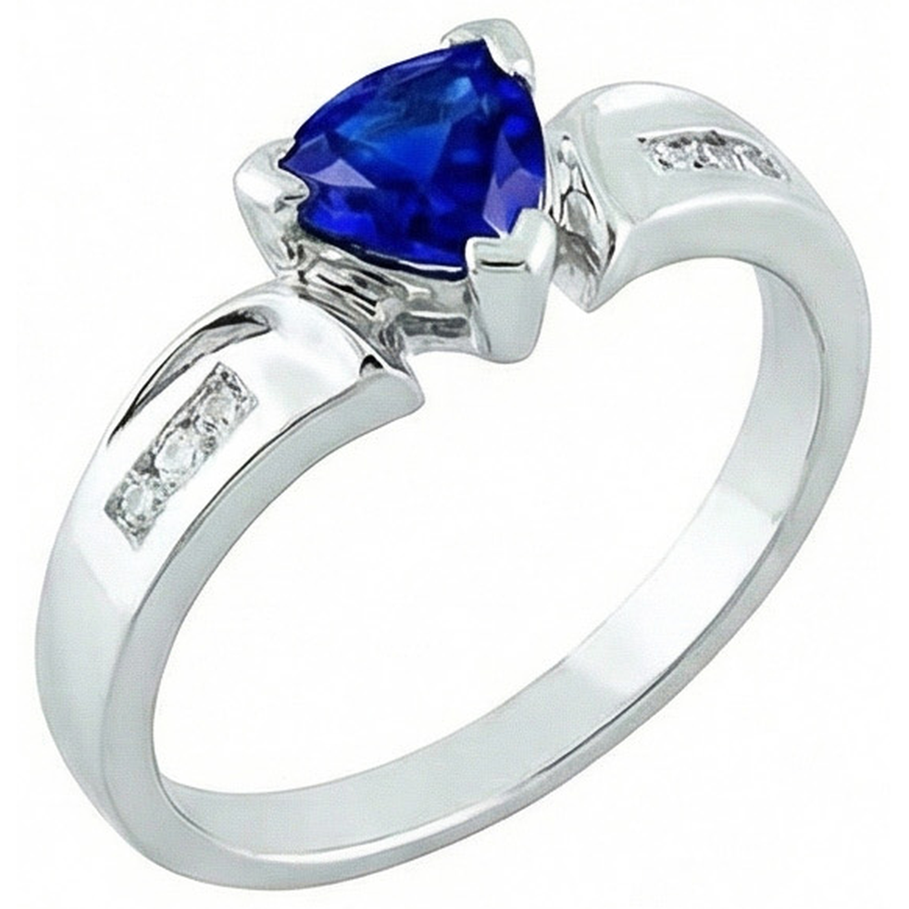 natural round sapphire 1.21ct ring front view