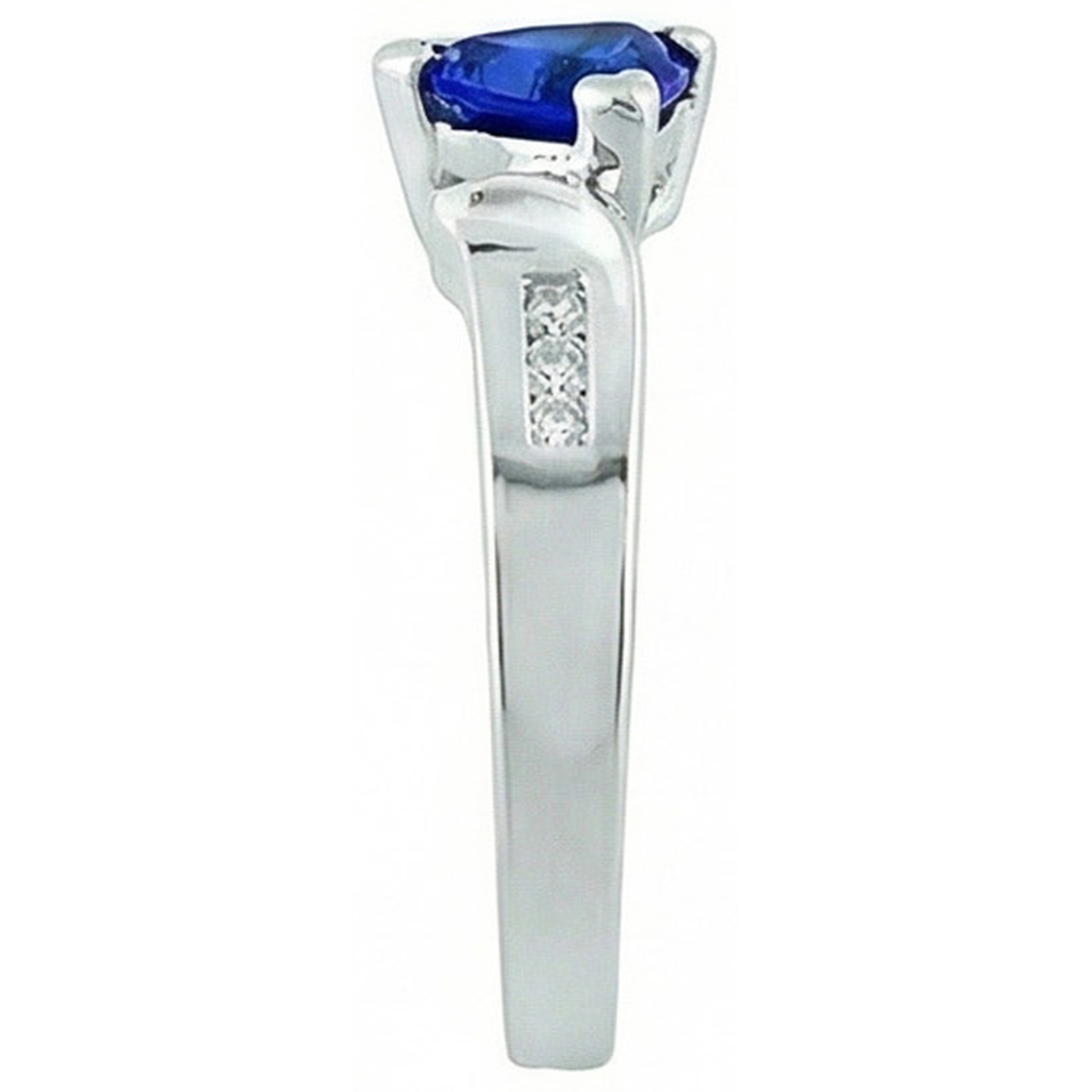 natural round sapphire 1.21ct ring top view