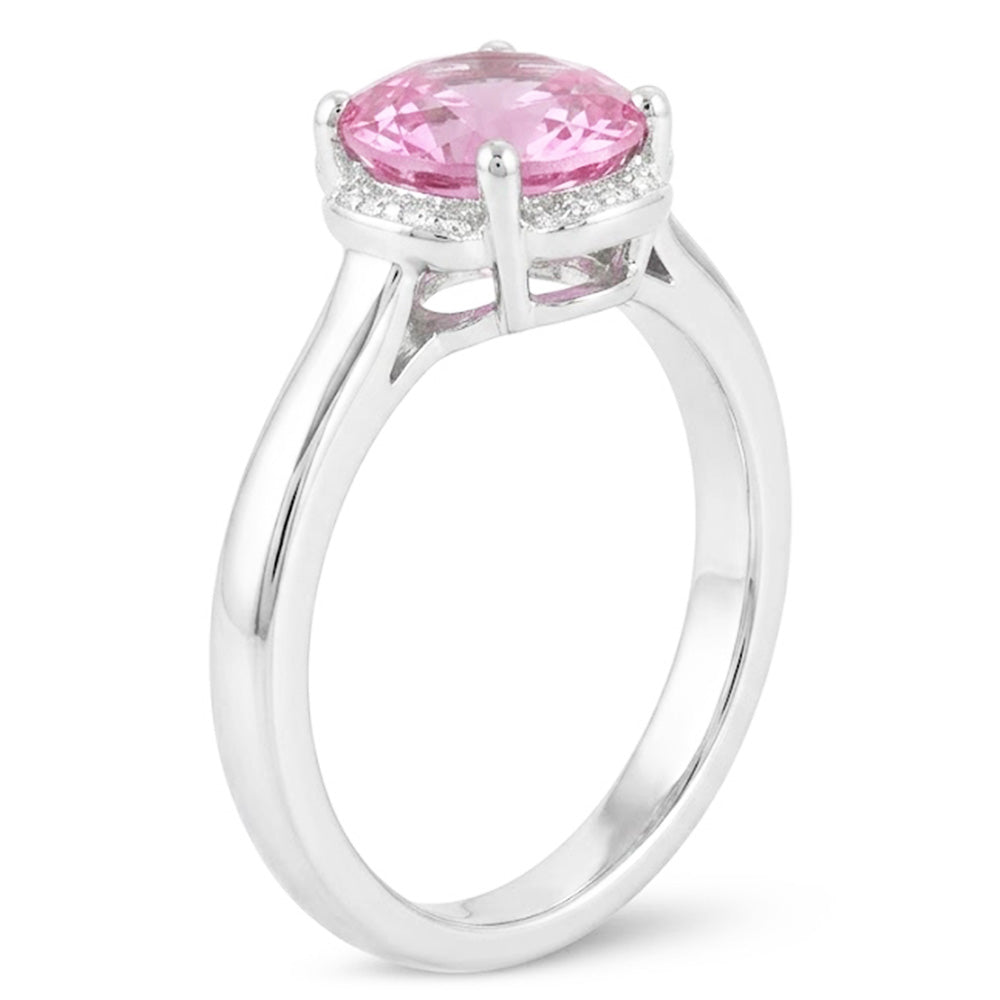 White Gold 14K Pink Kunzite With Natural Earth Mined Diamond ( Not Lab Grown )s 16.50 Ct Wedding Ring