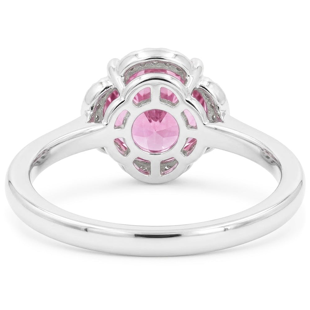White Gold 14K Pink Kunzite With Natural Earth Mined Diamond ( Not Lab Grown )s 16.50 Ct Wedding Ring