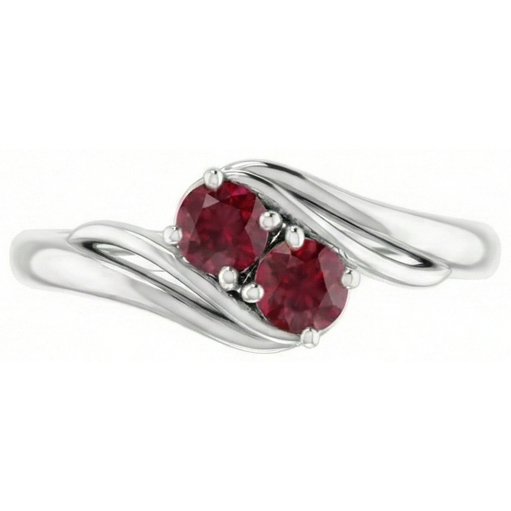 natural round ruby 1.60ct ring front view