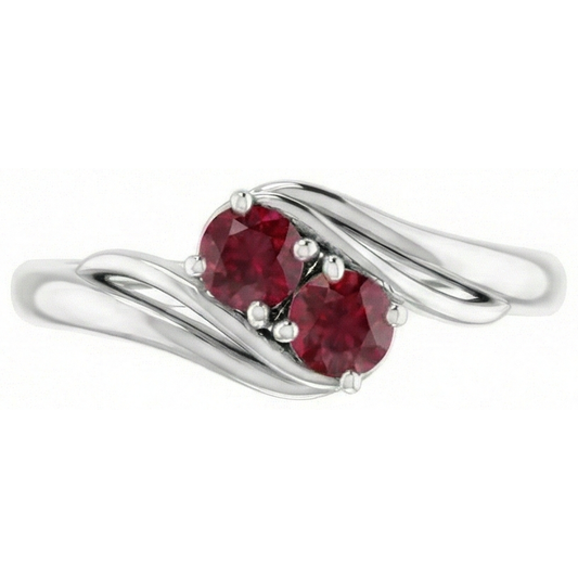 natural round ruby 1.60ct ring front view
