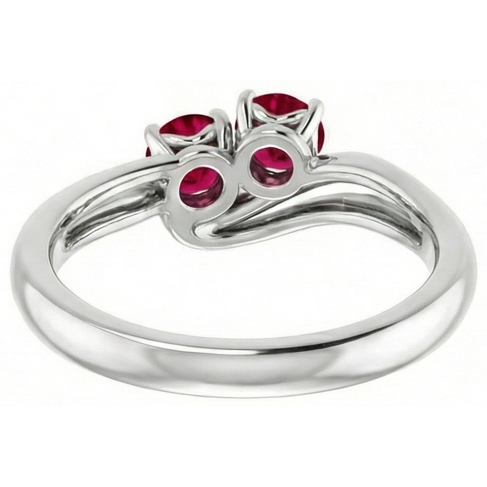 natural round ruby 1.60ct ring top view