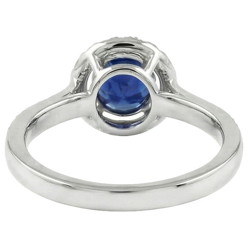 White Gold 14K Sri Lanka Sapphire Round Cut 2.5 Carats Natural Earth Mined Diamond ( Not Lab Grown )  Ring