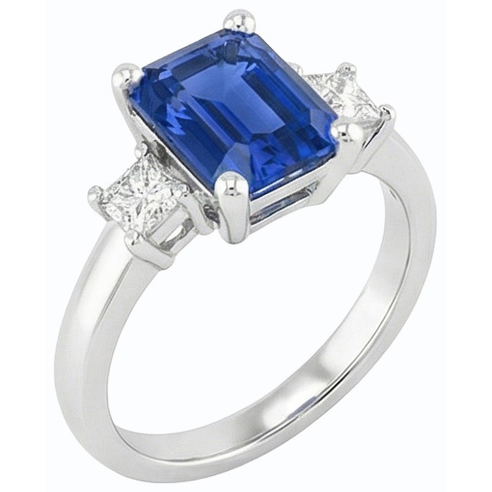 natural emerald sapphire 2.50ct ring close up detail