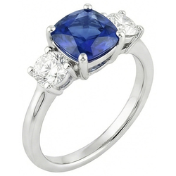 Natural Sapphire Ring 2.50ct - White Gold 14K