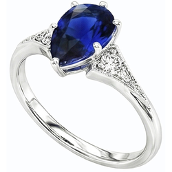 Natural Sapphire Ring 1.75ct - White Gold 14K