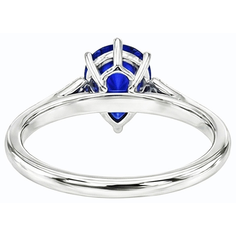 natural round sapphire 1.75ct ring close up detail