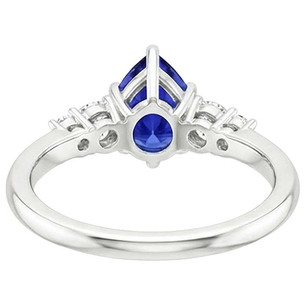 natural round sapphire 3.25ct ring top view