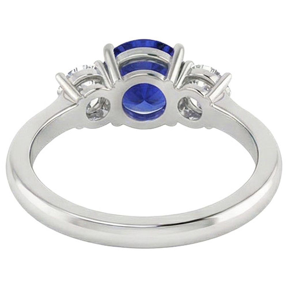 natural round sapphire 5ct ring profile view