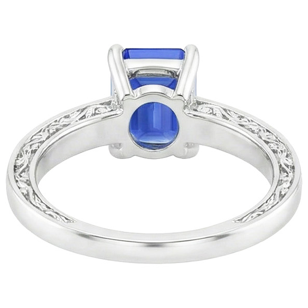 natural emerald sapphire 3.50ct ring top view