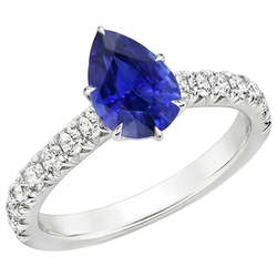 Natural Sapphire Ring 5.50ct - White Gold 14K