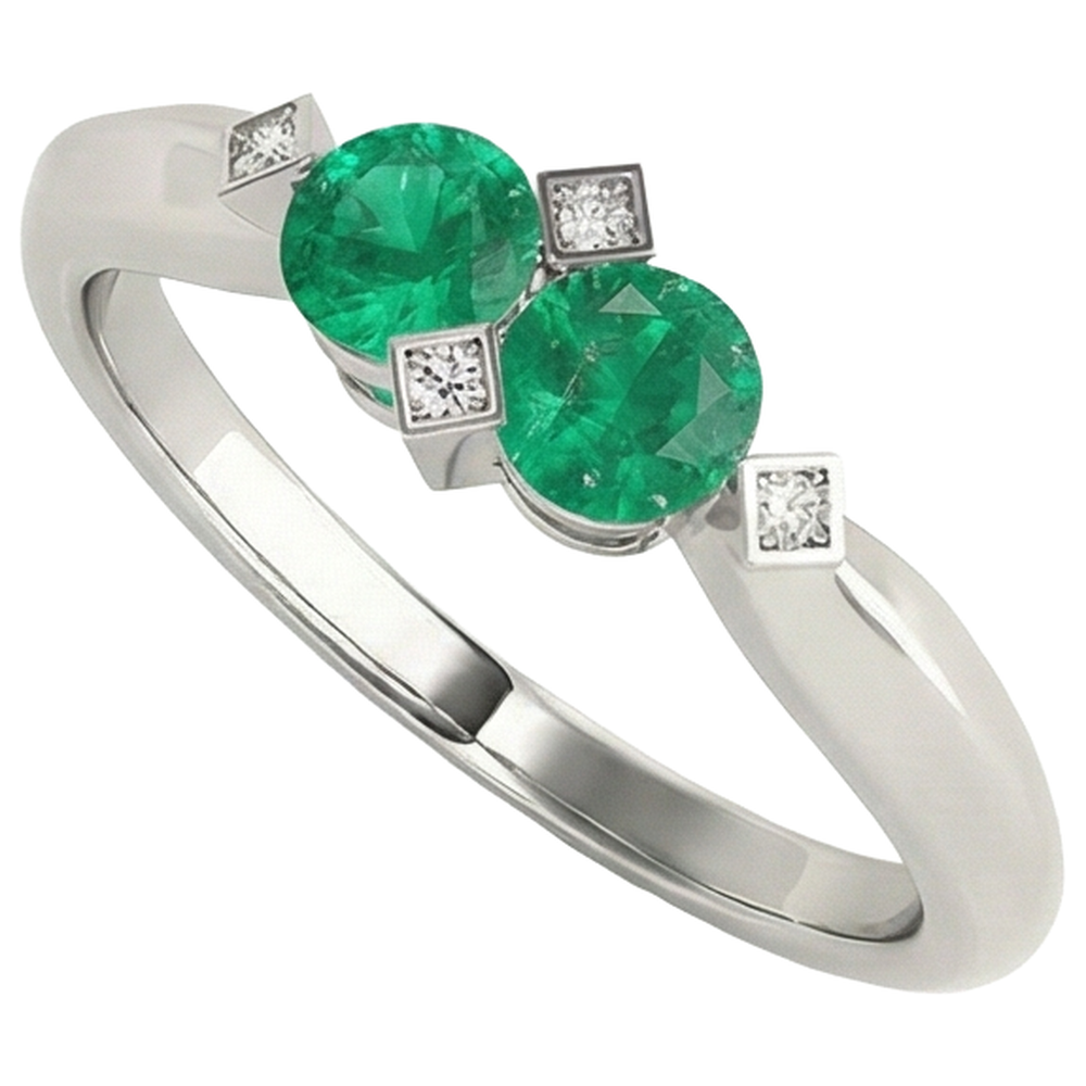 Elegant Fine Emerald Gemstone Ring 1 ct – angle view