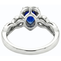 Natural Sapphire Ring 4ct - White Gold 14K
