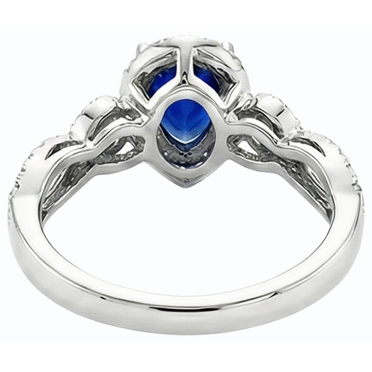 natural round sapphire 4ct ring front view