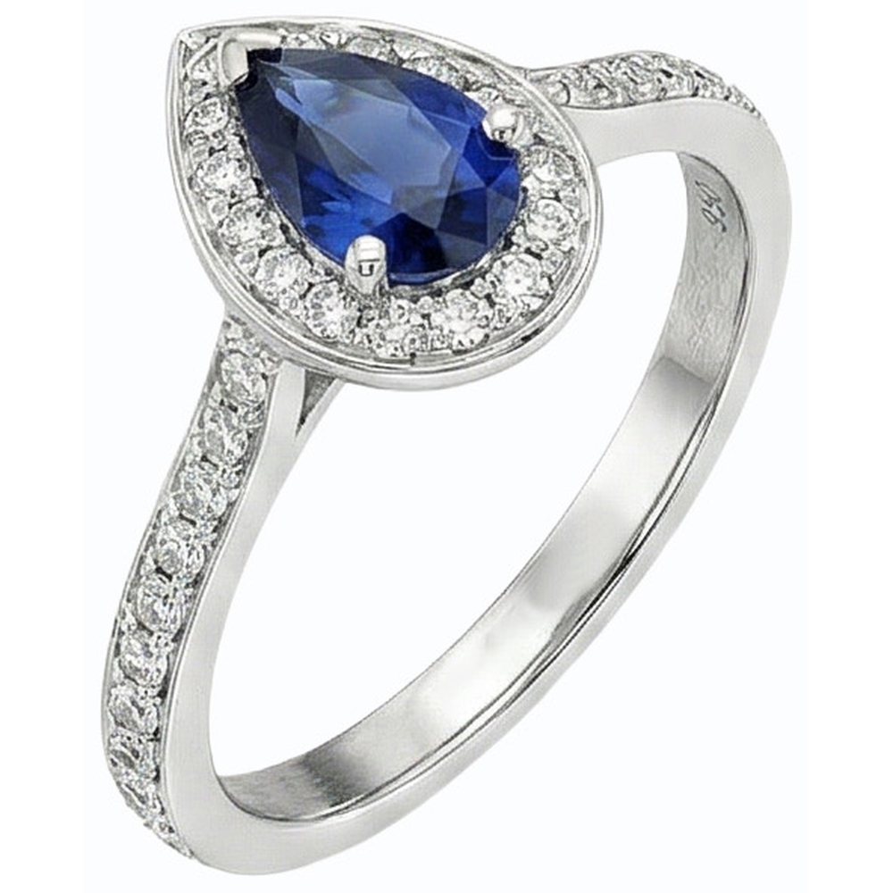 natural round sapphire 4ct ring profile view