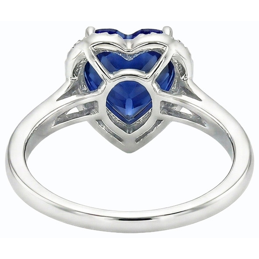 natural round sapphire 3ct ring profile view