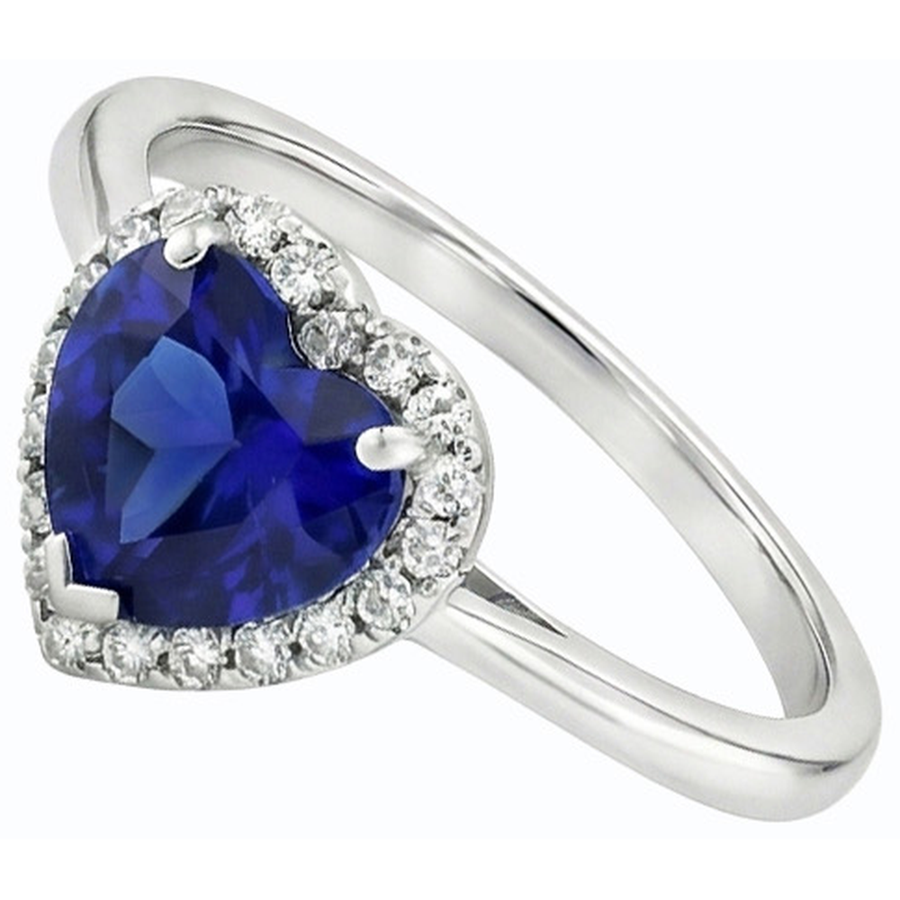 natural round sapphire 3ct ring side angle