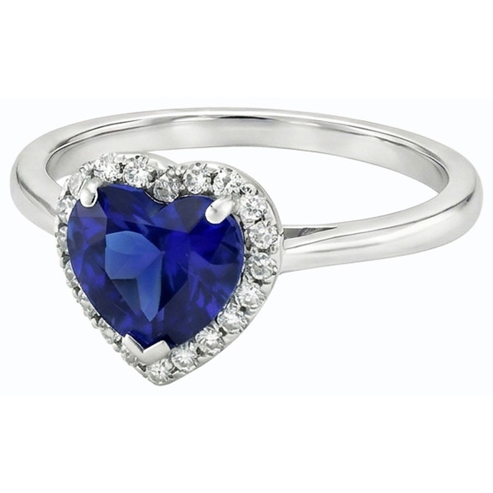 natural round sapphire 3ct ring close up detail