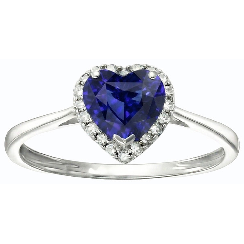 natural round sapphire 3ct ring top view