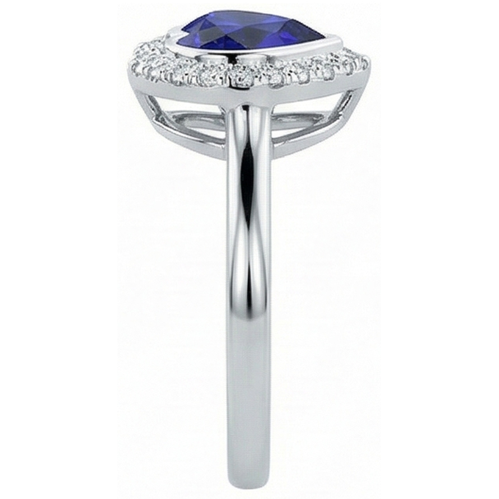 natural round sapphire 4ct ring profile view