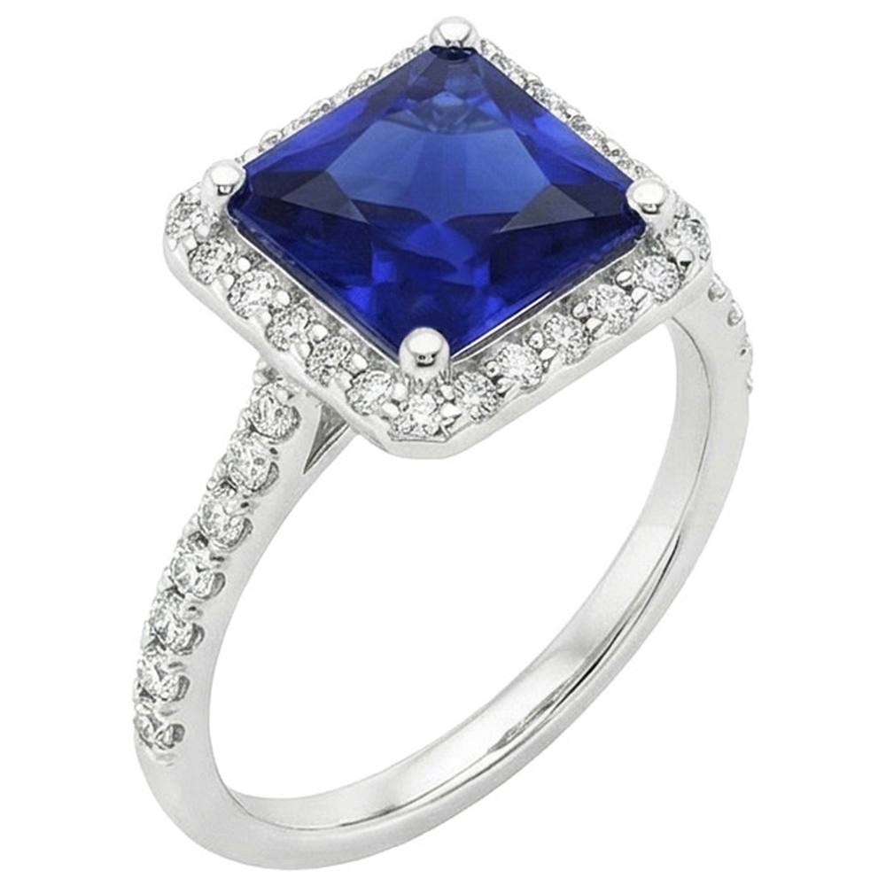 natural round sapphire 6ct ring side angle