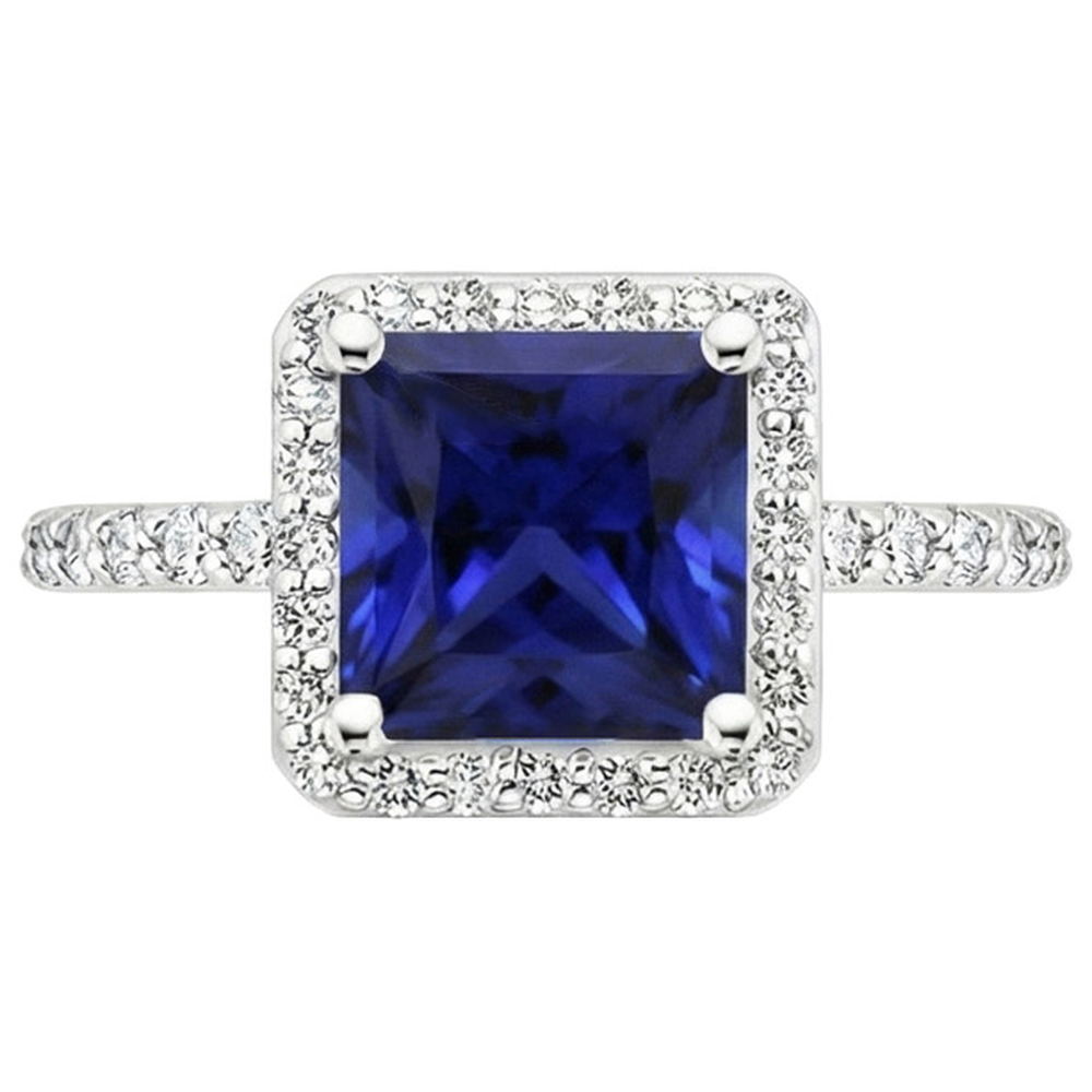 natural round sapphire 6ct ring profile view