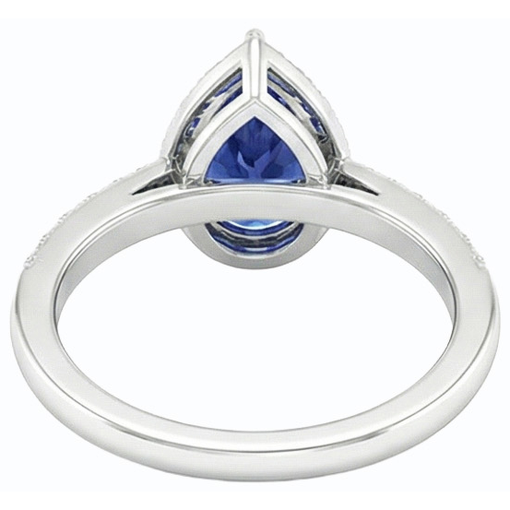 natural round sapphire 3ct ring side angle