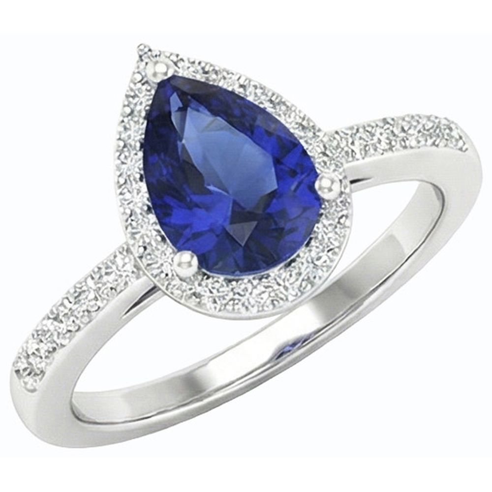 natural round sapphire 3ct ring close up detail
