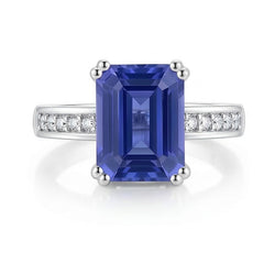 Natural Sapphire Ring 3.25ct - White Gold 14K