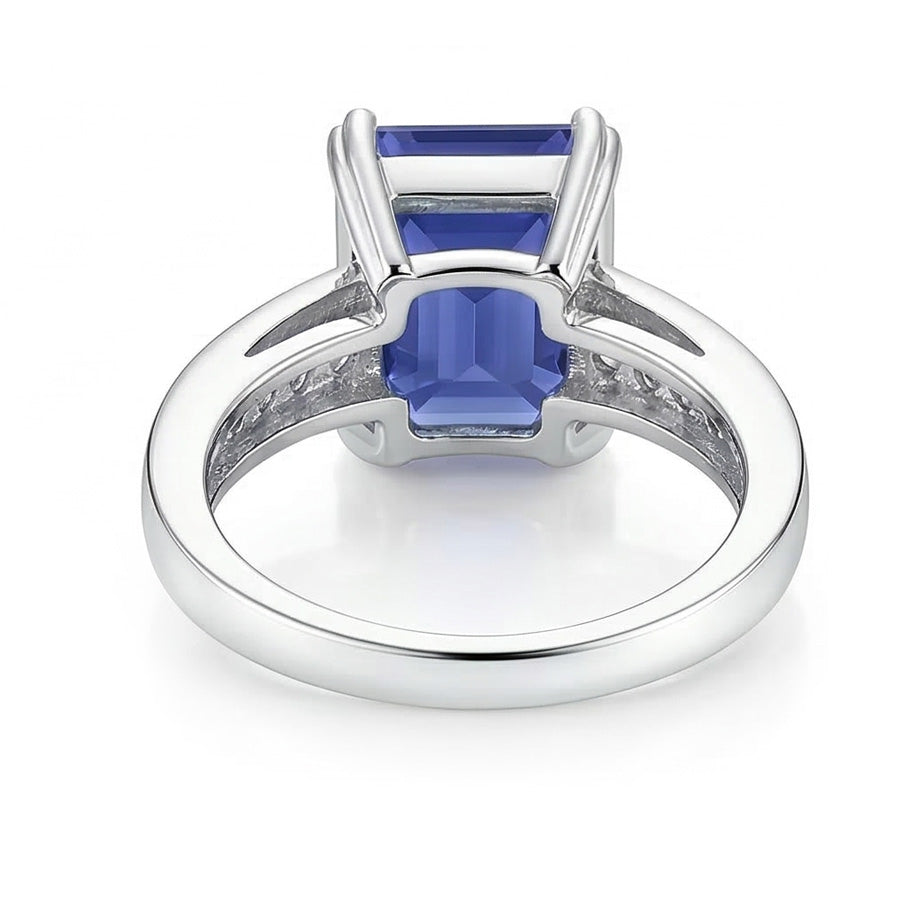natural emerald sapphire 3.25ct ring top view