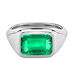 GIA-Certified Gemstone Ring – Emerald 3 ct 14K White Gold